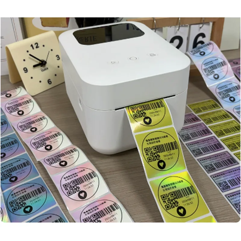 Impresora Y35 imprimiendo stickers redondos