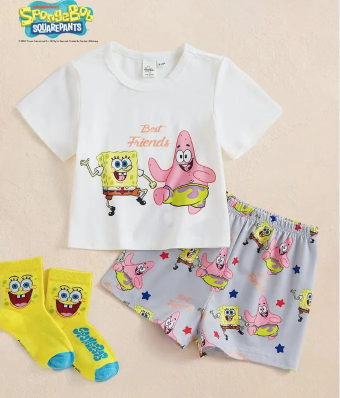 Bob Esponja y Patricio en la vitrina de Percha & Paca