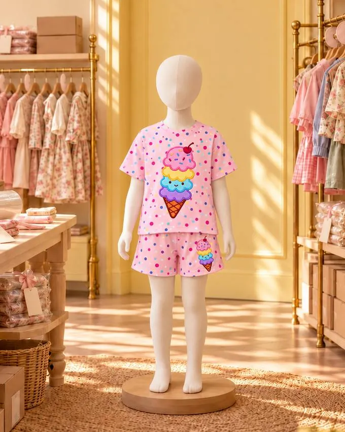Conjunto de heladitos en la vitrina de Percha & Paca