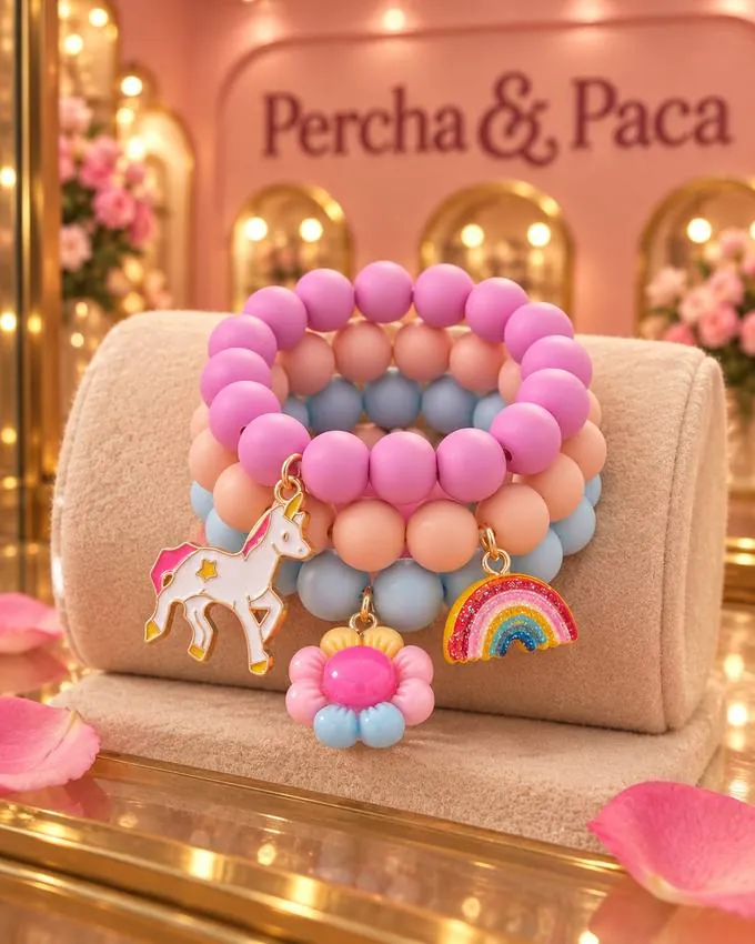 Pulseras de niña en la vitrina de Percha & Paca