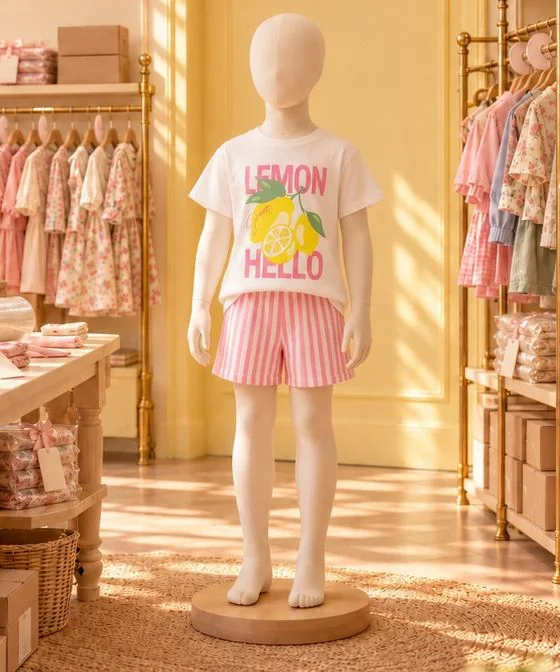 Conjunto Lemon Hello en la vitrina de Percha & Paca