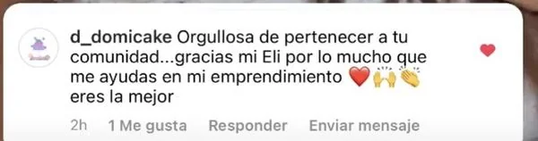 Mensaje de una clienta