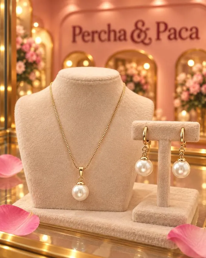 Set perla clásica en la vitrina de Percha & Paca