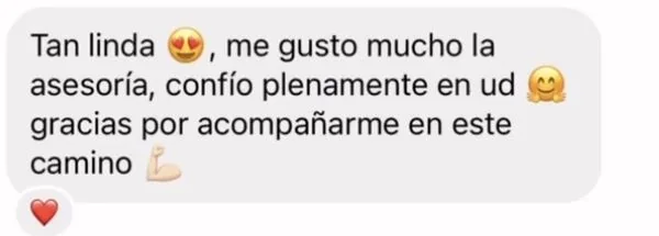 Mensaje de una clienta