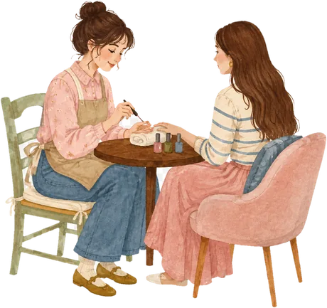 Ilustración de emprendedora de uñas