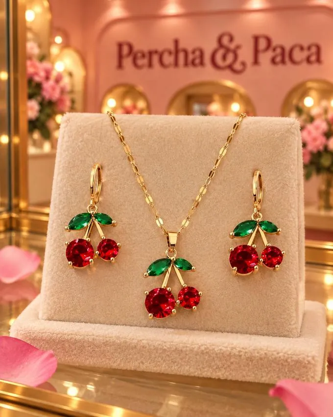 Set cerezas en la vitrina de Percha & Paca